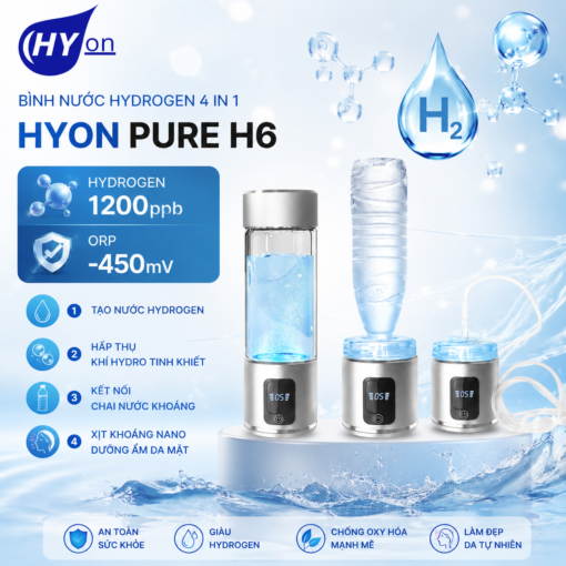 Bình nước điện giải Hydrogen Hyon Pure H6