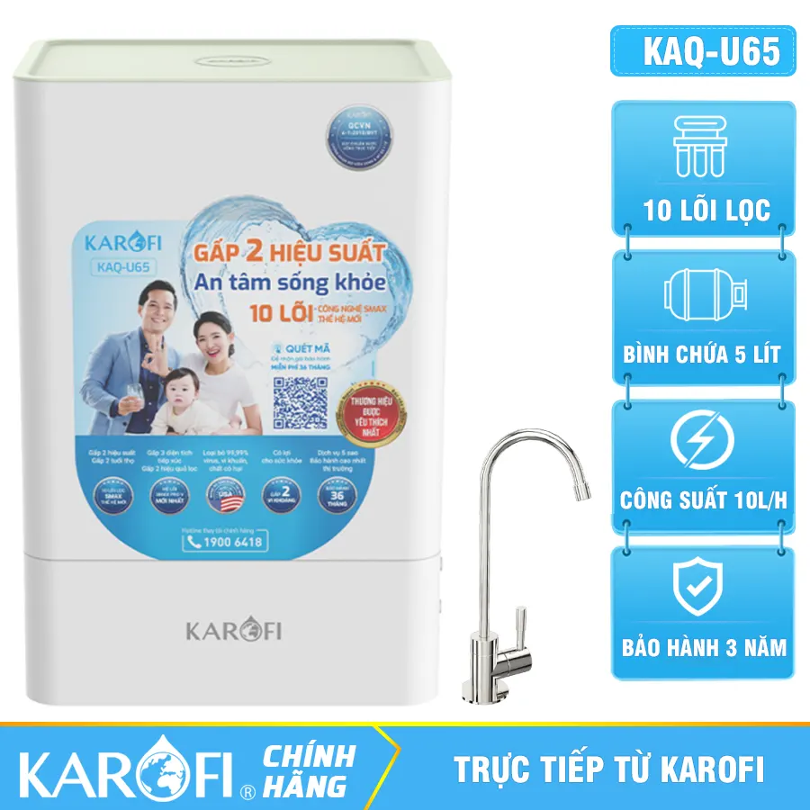 Máy lọc nước RO Karofi KAQ-U65