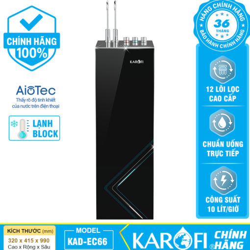 Máy lọc nước nóng lạnh Karofi KAD-EC66 - 12 Lõi Cao Cấp - Mới 2026